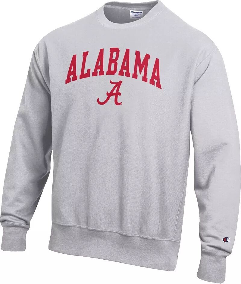 

Мужской свитшот с круглым вырезом Champion Alabama Crimson Tide Grey обратного плетения
