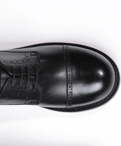 Мужские дерби из натуральной кожи BRENOWELT Flower Black Goodyear Welted чёрные — фото 4