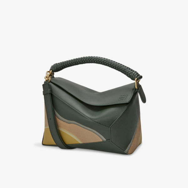 

Сумка кожаная Loewe Puzzle Edge landscape, зеленый / черный