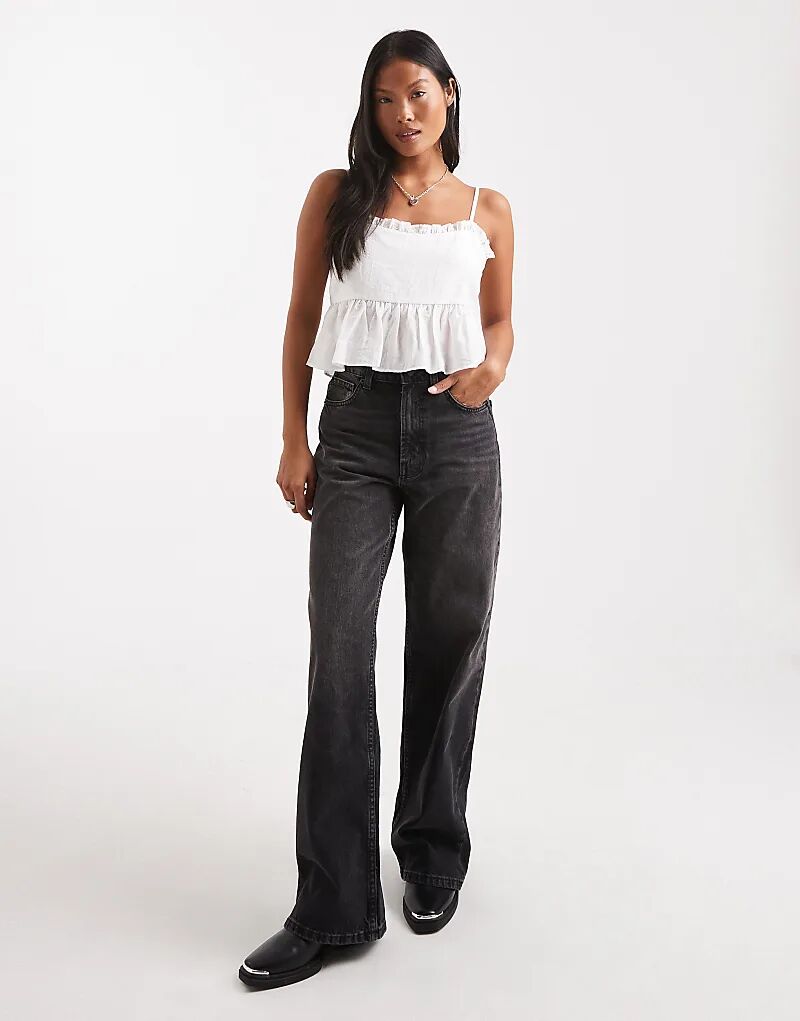 

Джинсы-папы ASOS DESIGN Petite с широкими штанинами черного цвета Asos Petite