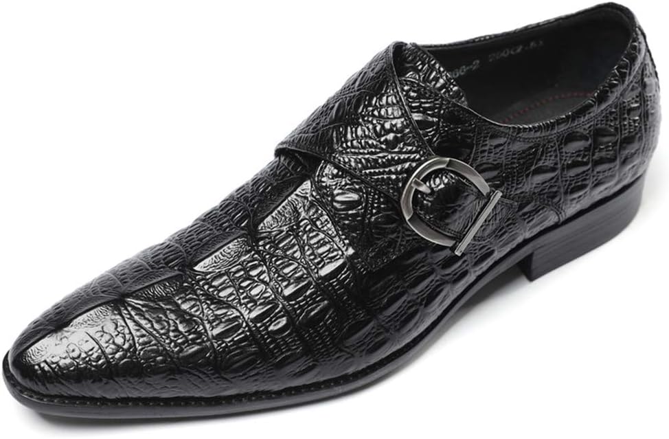 

Мужские монашеские туфли, банкетные свадебные туфли с одинарной пряжкой, классические туфли с острым носком из телячьей кожи, коричневые - 42/UK 8/US 8.5 Jlfzc