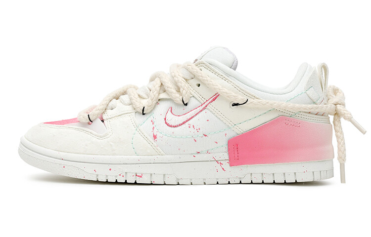 

Кроссовки Nike Dunk Skateboard Shoes Women's Low-Top White Pink/Beige