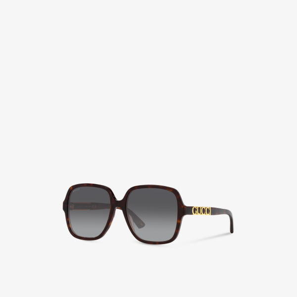 GC001949 GG1189S солнцезащитные очки из ацетата в прямоугольной оправе Gucci, коричневый — фото 2