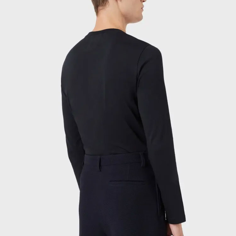 Футболка с длинным рукавом и логотипом EMPORIO ARMANI, синий — фото 4