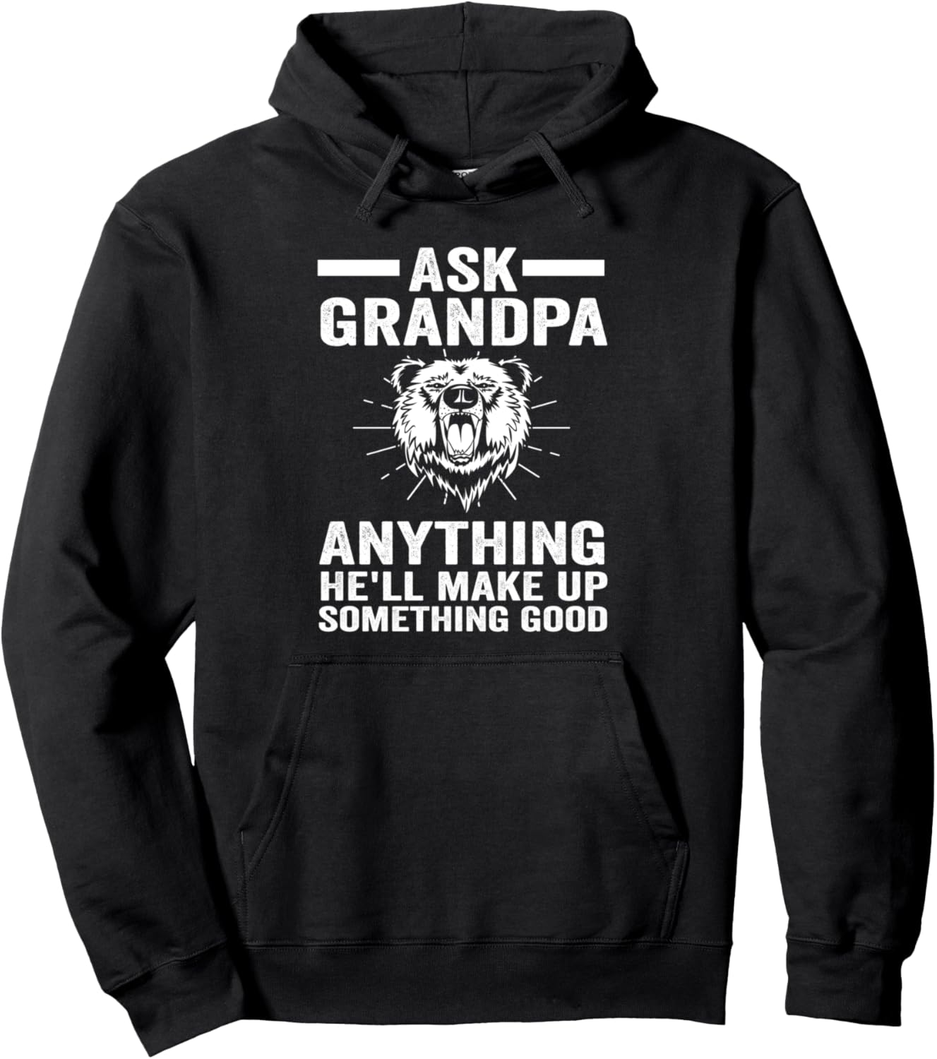 

Толстовка с капюшоном «Спроси дедушку что угодно», черная Humor Grandfather & Grandson Gift Ideas