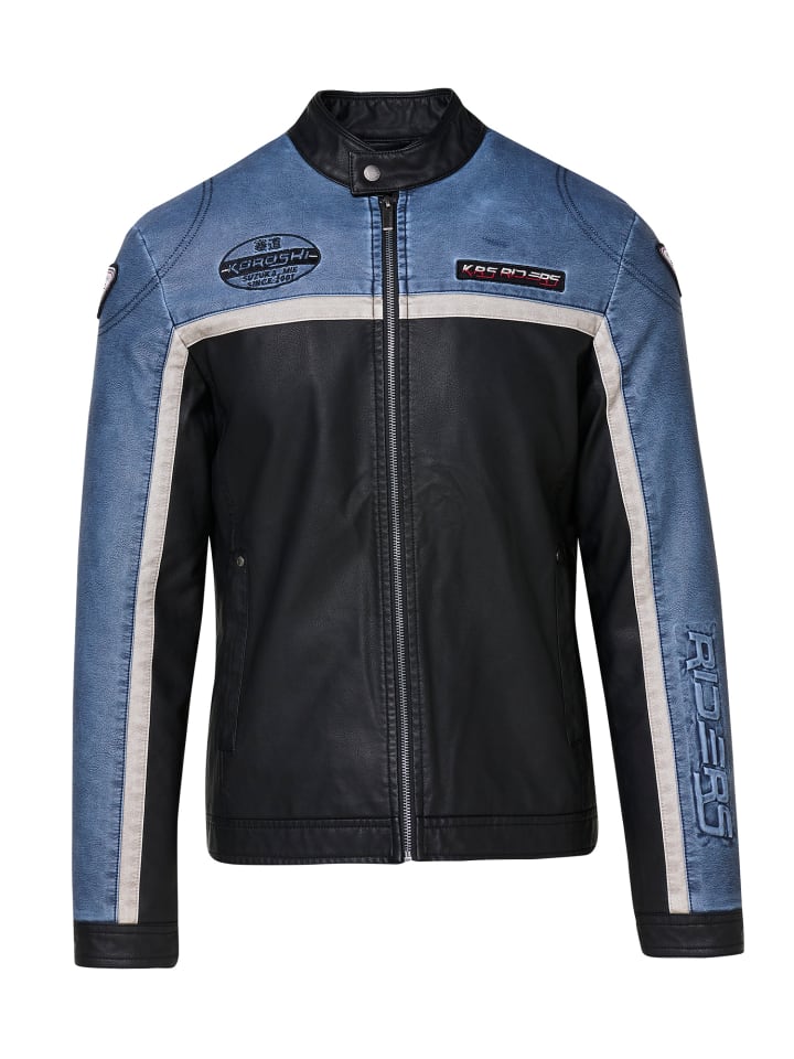 

Куртка из искусственной кожи синего цвета KOROSHI