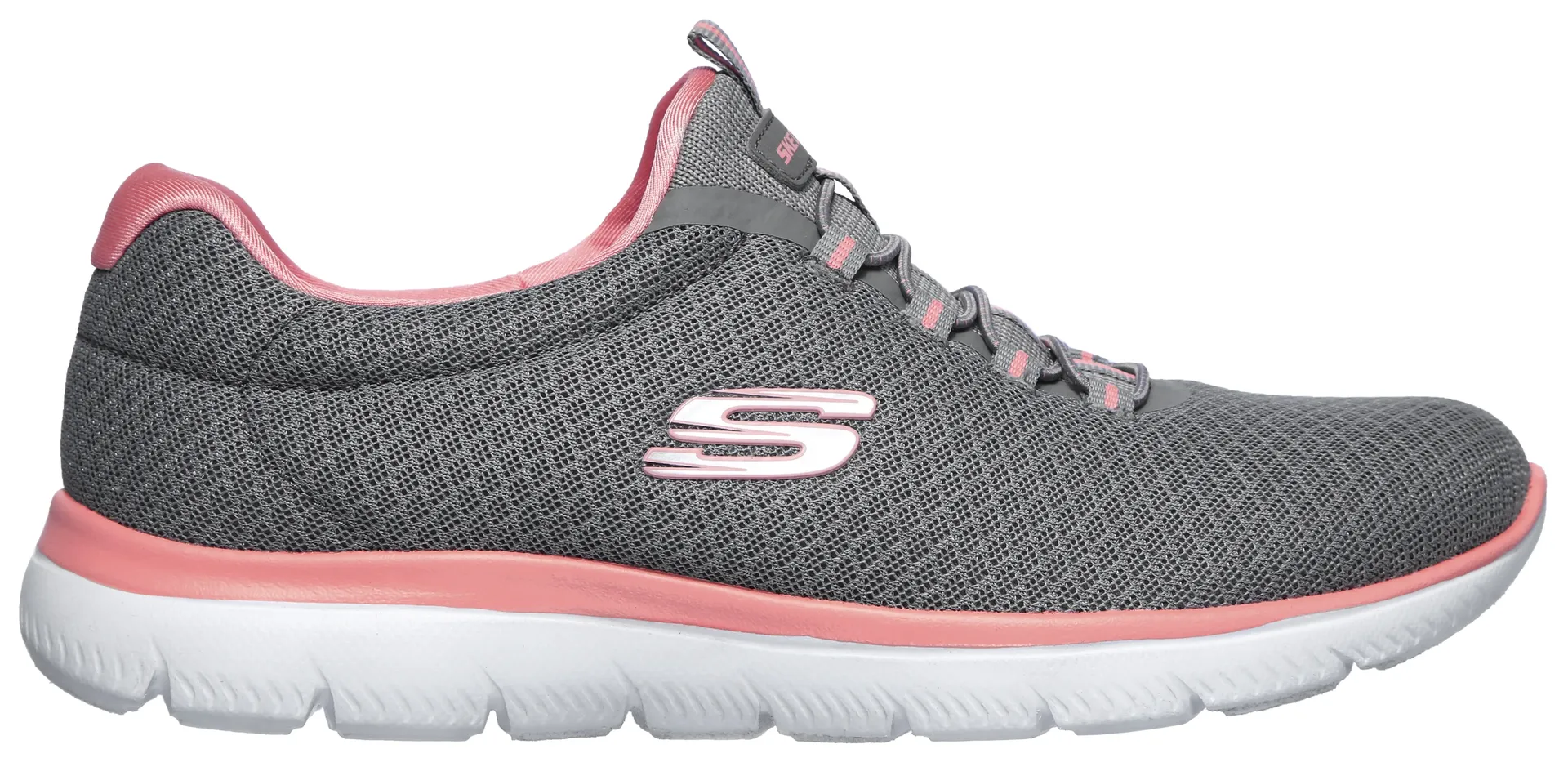Слипоны Skechers "SUMMITS", тапочки, повседневная обувь, удобная обувь с тонкими контрастными деталями, розовый — фото 3