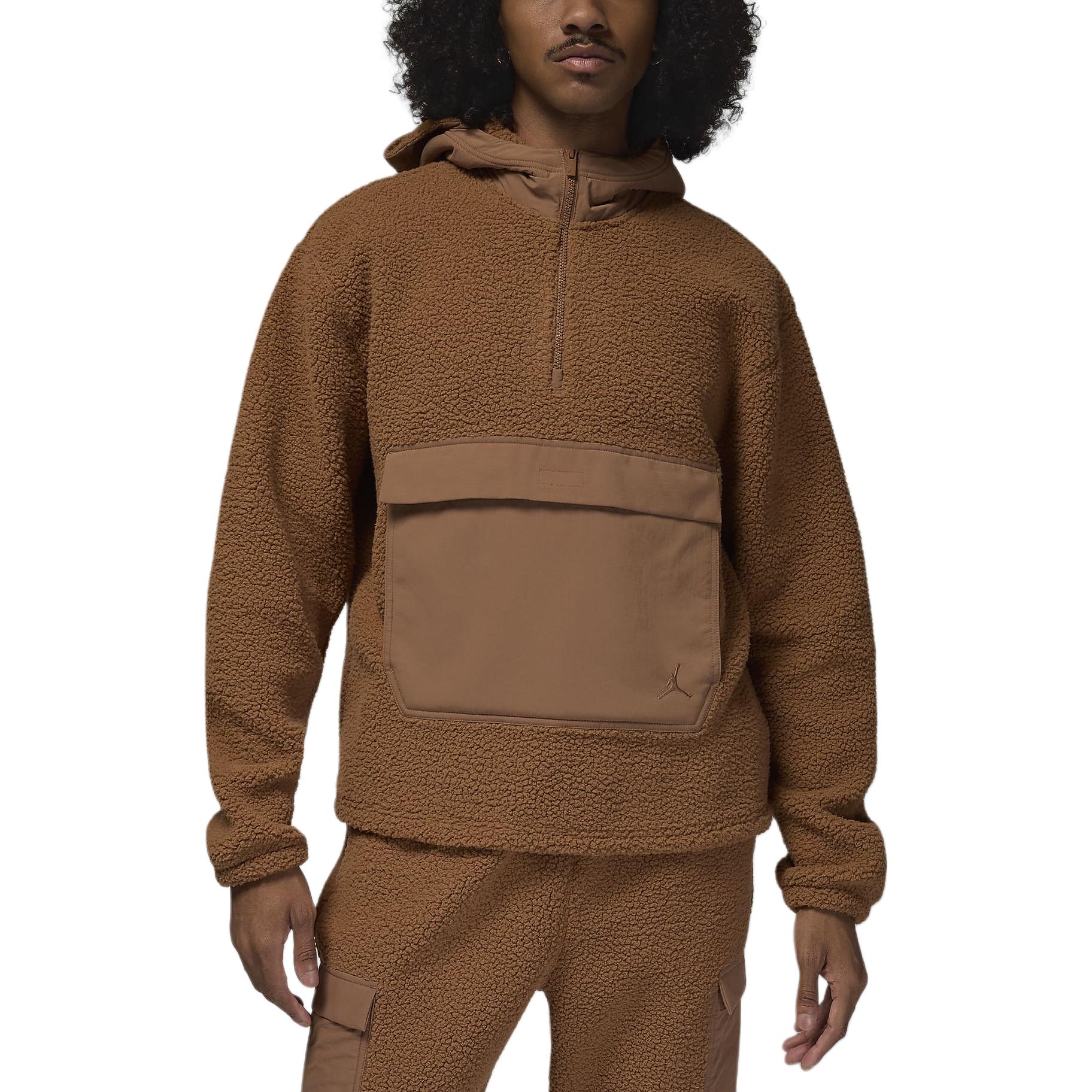Толстовка с капюшоном Flight Men's High Pile Fleece Jordan, коричневый — фото 3
