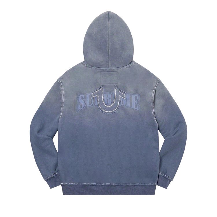 Толстовка Supreme x True Religion Zip Up Hooded Sweatshirt 'Indigo', синий — фото 2