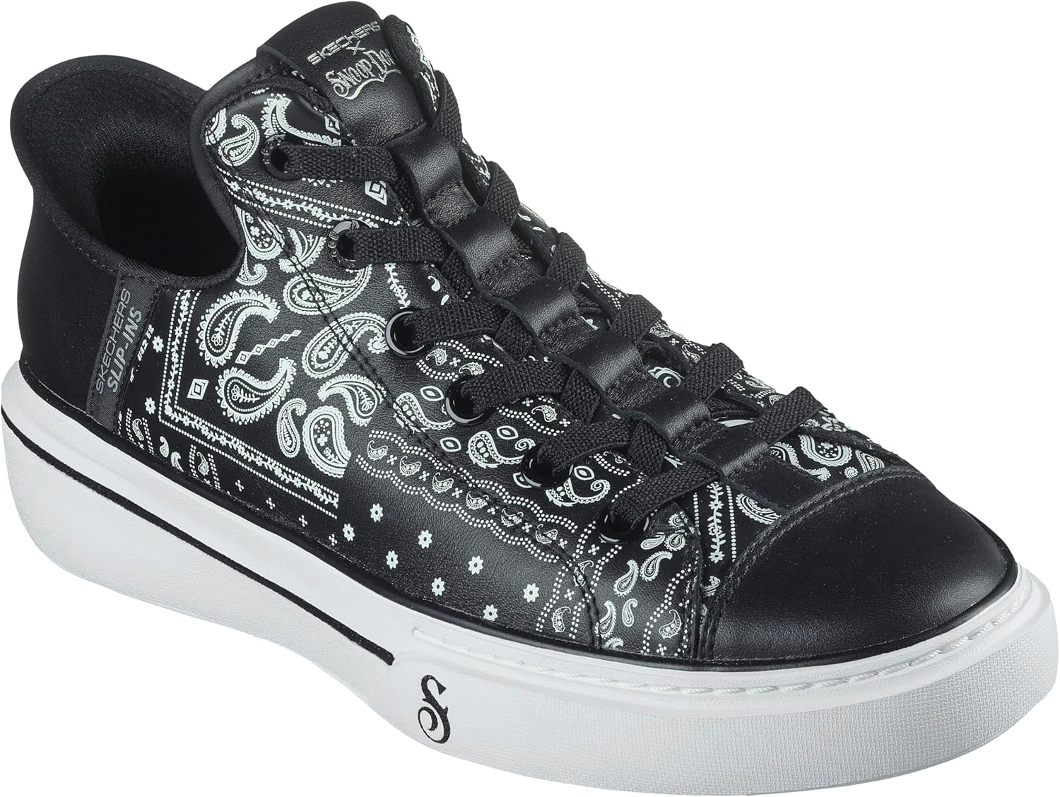 Мужские кроссовки Skechers Snoop Dogg: Snoop ONE-Double G Hands Free Slip-Ins, белый/черный — фото 4