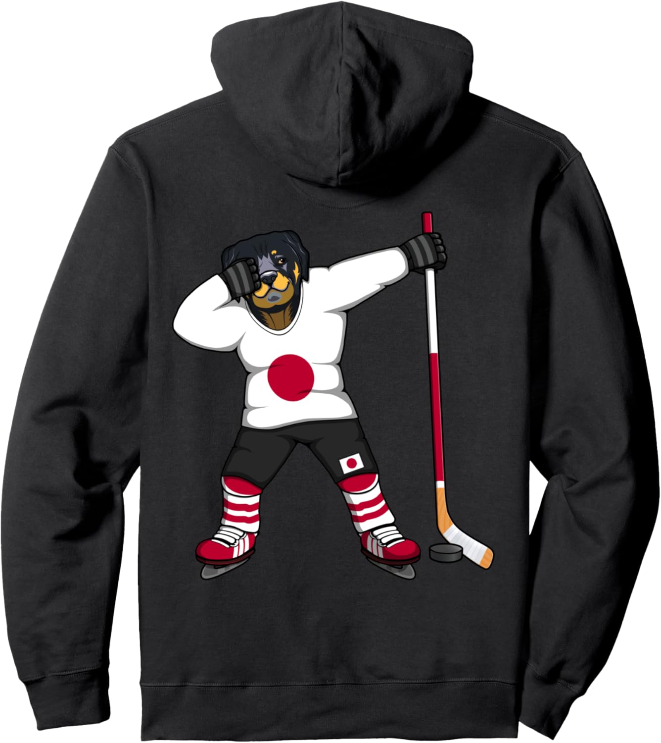 

Толстовка с изображением танцующего ротвейлера, игрока в хоккей, сборной Японии, японский флаг, худи с изображением ротвейлера в стиле «дэб», черная Teeisle Japan Ice Hockey, Черный, Толстовка с изображением танцующего ротвейлера, игрока в хоккей, сборной