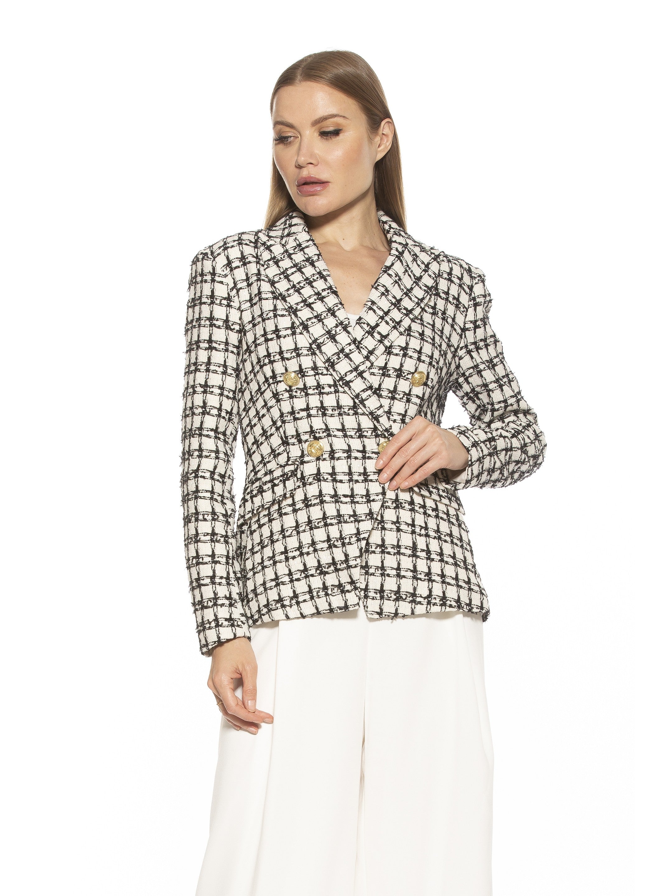 

Классический блейзер ALEXIA ADMOR, цвет ivory check