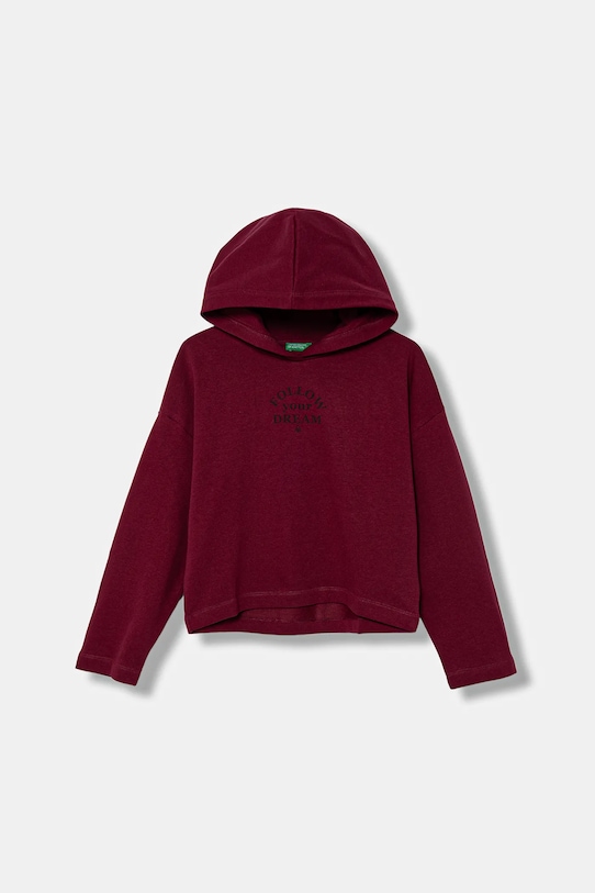 

Детская хлопковая толстовка United Colors Of Benetton, бордовый
