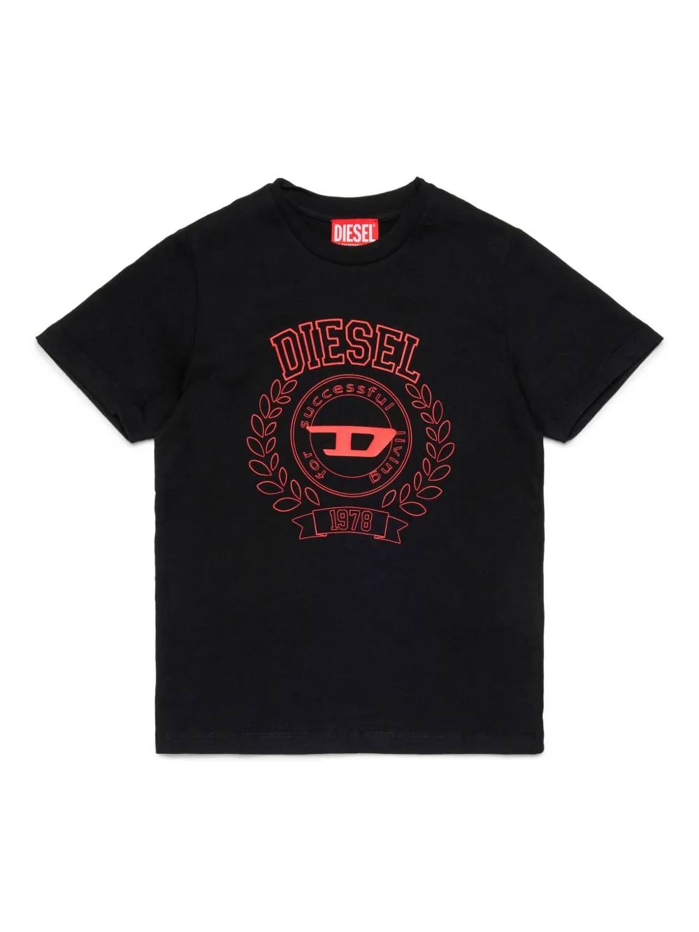 

Футболка с вышитым логотипом Diesel Kids, черный