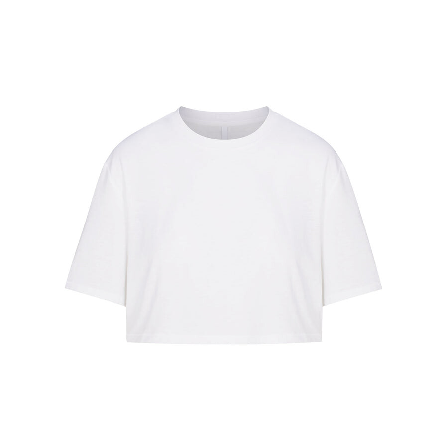 

Укороченная футболка оверсайз SKIMS Relaxed Tees, цвет Snow