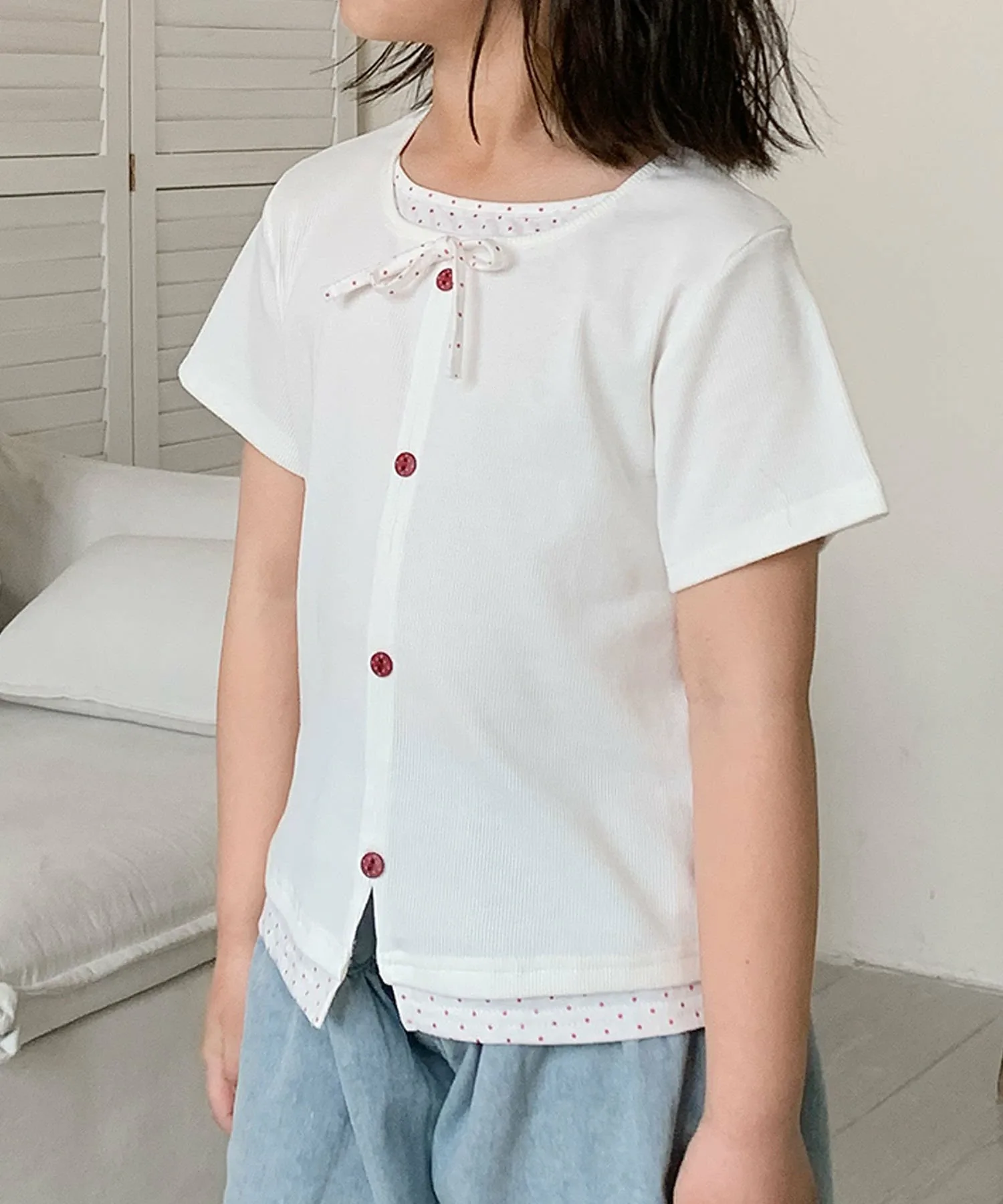 Детская футболка-кардиган [aimoha-KIDS-] Aimoha Kids, white — фото 2