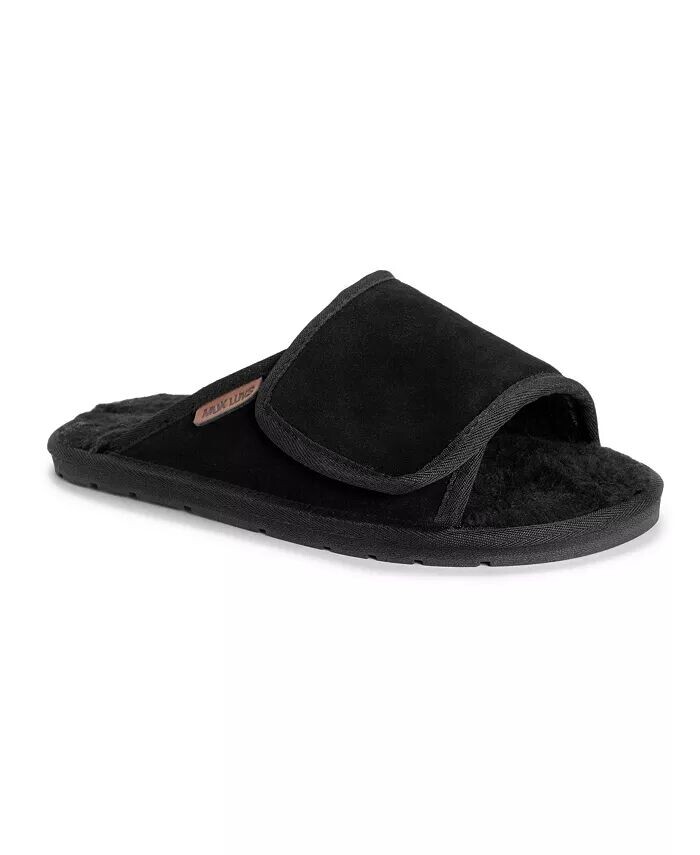 

Мужские кожаные тапочки с открытым носком от Topher, цвет Camel, 12 MUK LUKS, черный