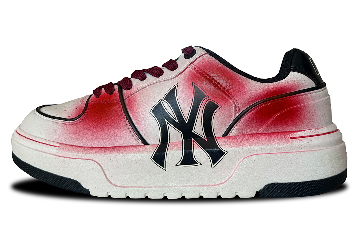 

MLB Толстые износостойкие низкие кеды для скейтбординга, унисекс, красные и белый