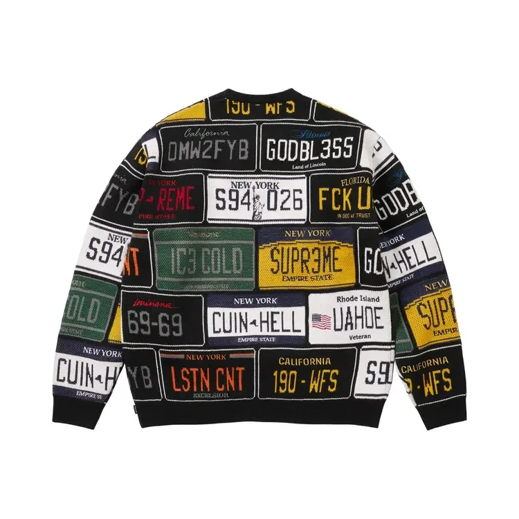 Свитер Supreme License Plate Sweater, черный — фото 2