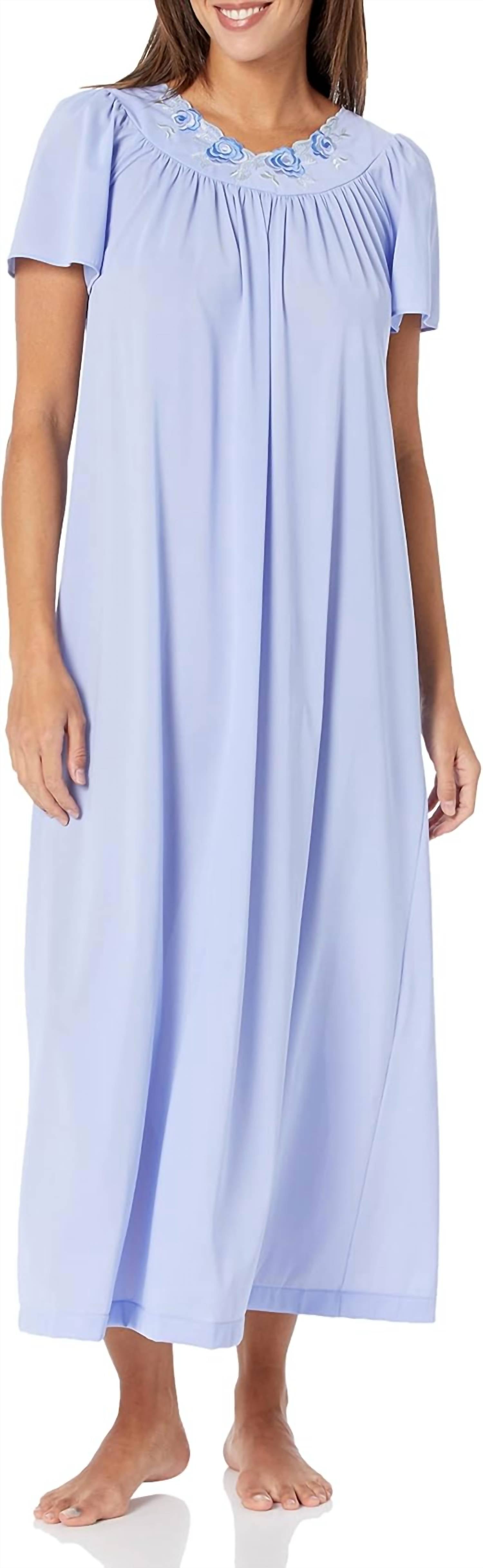 

Длинное платье с лепестковой вышивкой и летящими рукавами в сиреневом цвете Shadowline Lingerie