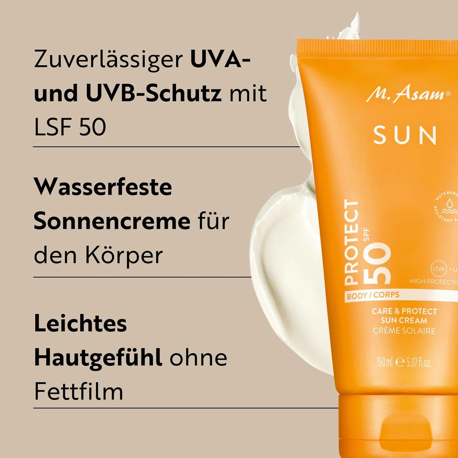 Солнцезащитный крем для тела M. Asam Sun Care & Protect SPF50, 150 мл M. Asam — фото 2
