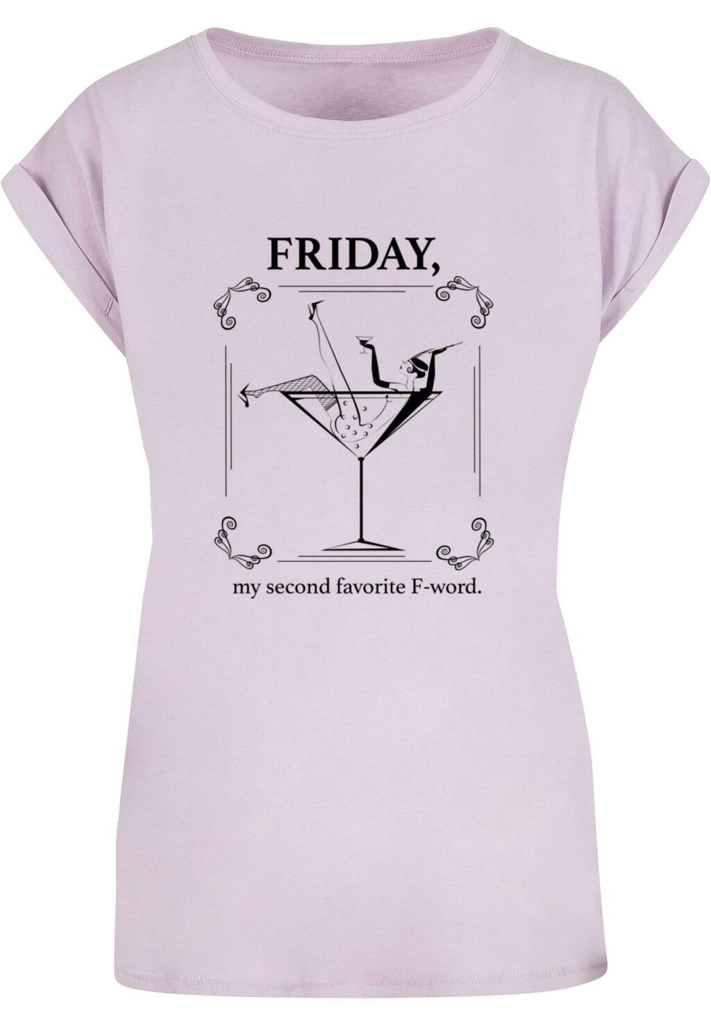 

Футболка с принтом F WORD EXTENDED SHOULDER Mister Tee, сиреневый