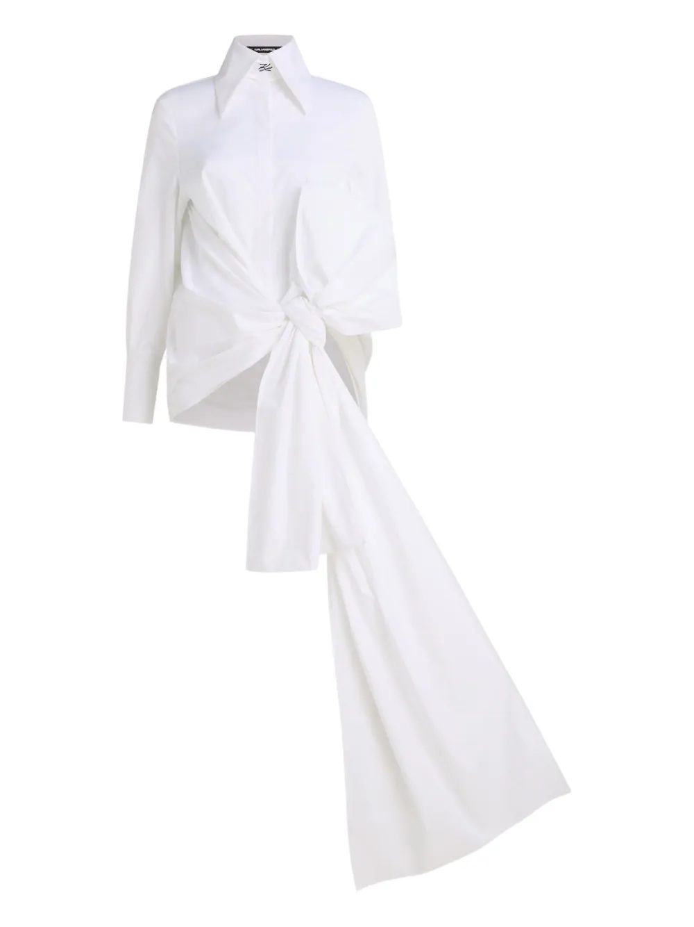 

Поплиновая блузка Karl Studio с бантом KARL LAGERFELD, белый