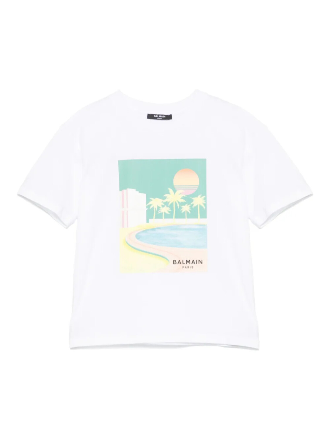 

Футболка с графическим принтом Balmain Kids, белый