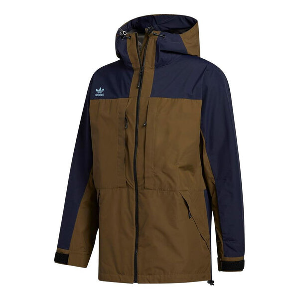 

Куртка adidas originals Gore Tex Colorblock Outdoor Windproof Hooded Jacket Brown, коричневый
