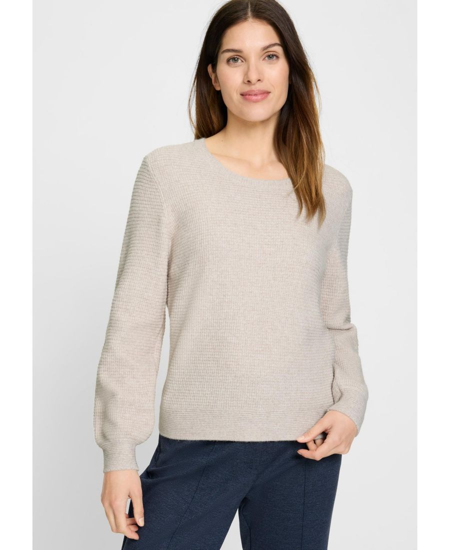 

Женский пуловер из вафельной вязки Olsen, Caffe latte melange