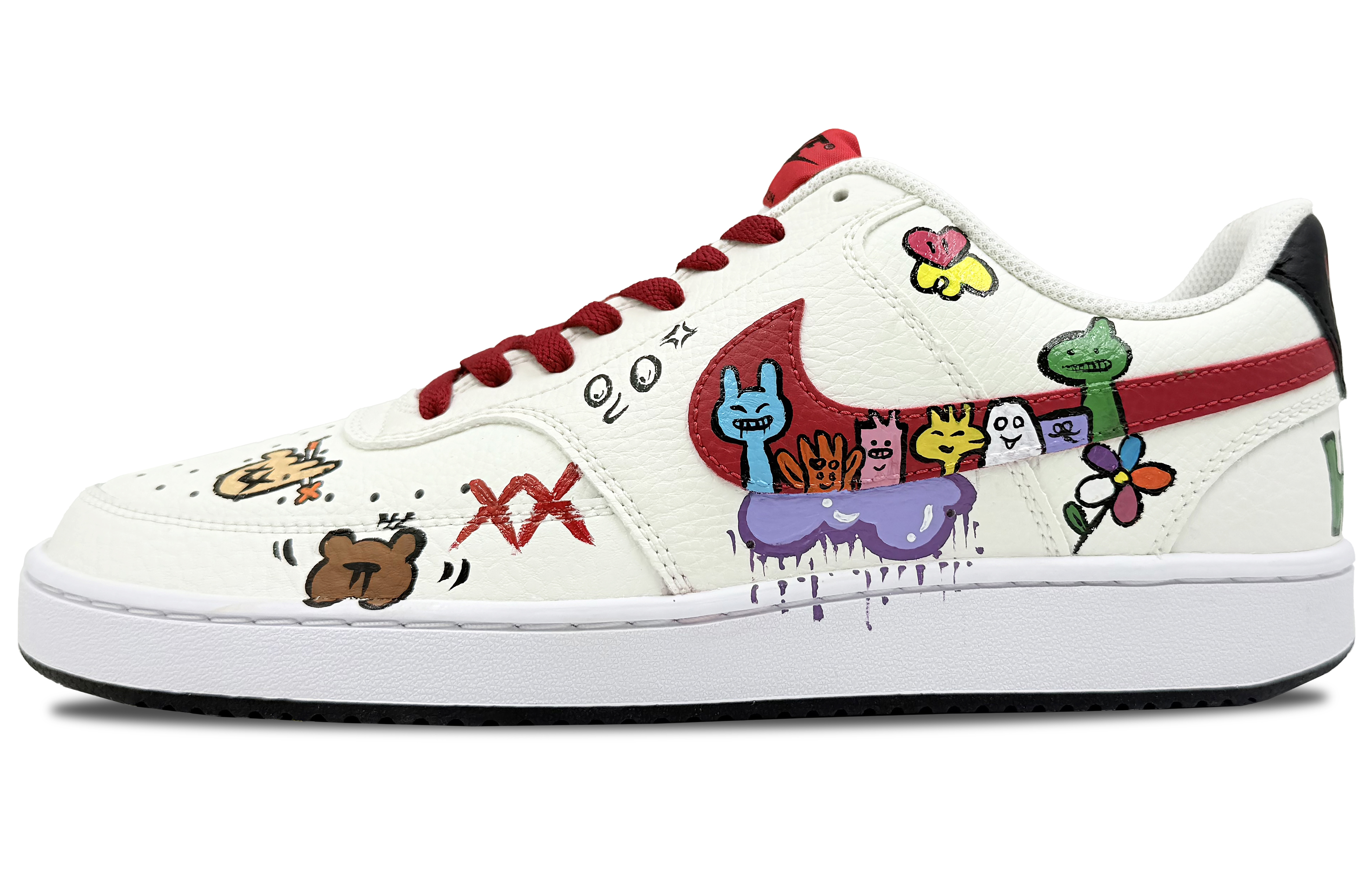 

Nike Кроссовки для скейтборда Court Vision 1 Balance Height Increase Low Top мужские, черные, белые, красные