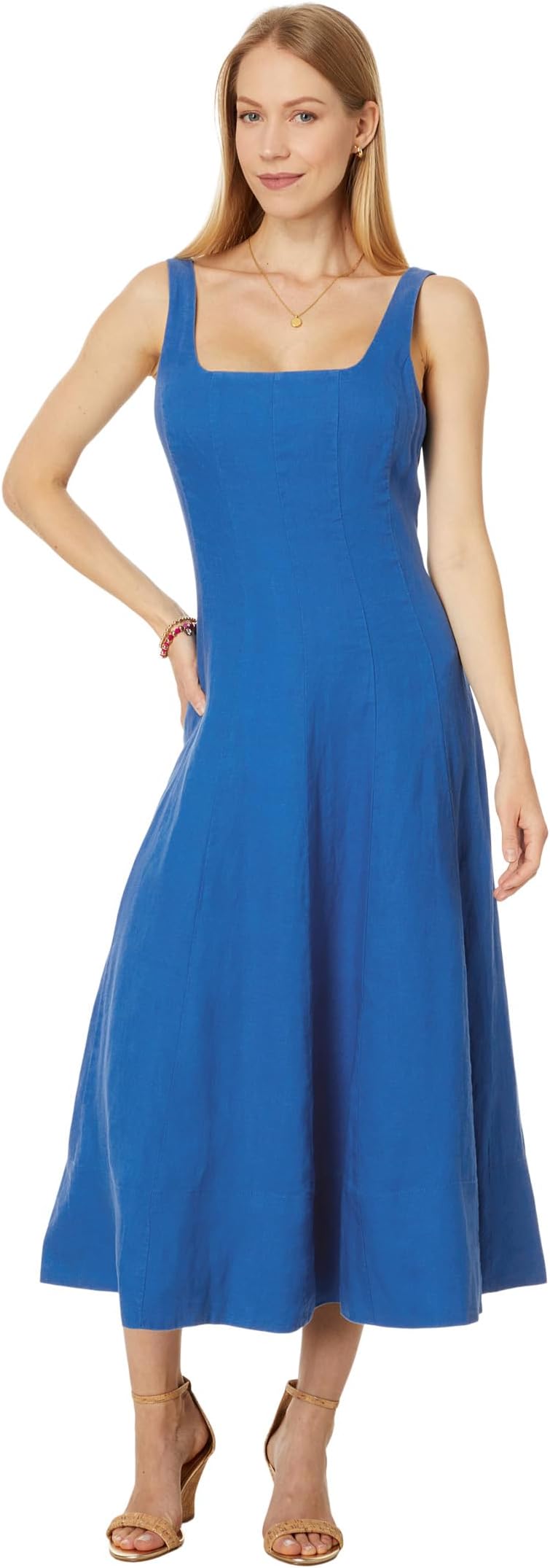 

Платье Lilly Pulitzer Calina Linen Midi Dress, цвет Barton Blue