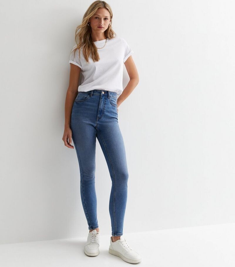 

Синие джинсы скинни Lift & Shape Jenna New Look, синий