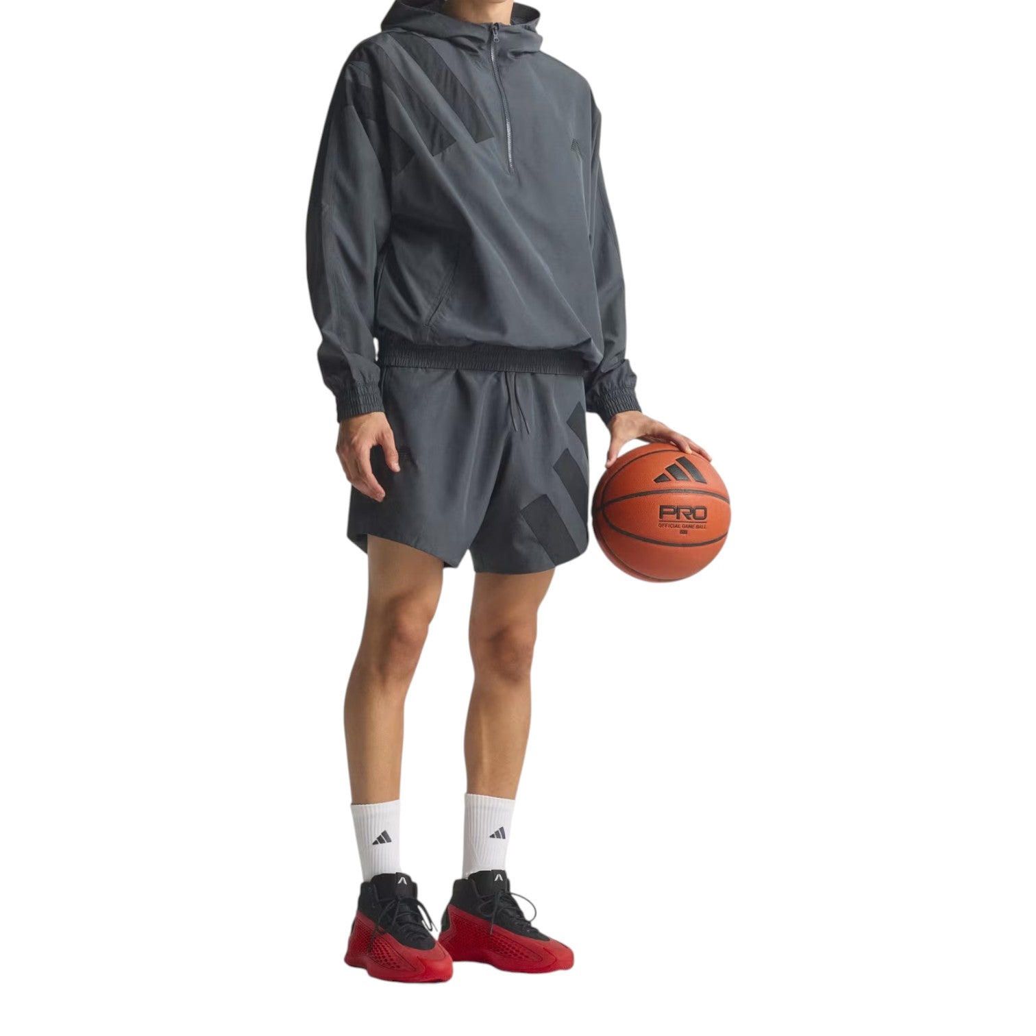 Куртка adidas Anthony Edwards Anorak Pullover Jacket Asia Sizing 'Carbon' — фото 4