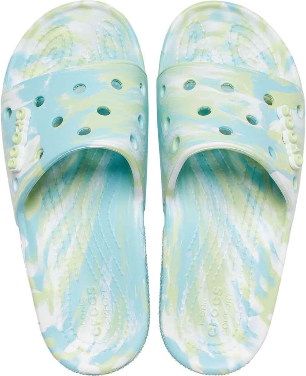 Унисекс сандалии Crocs Classic Slide для взрослых, Pure Water/Multi Marbled Tie-dye — фото 3