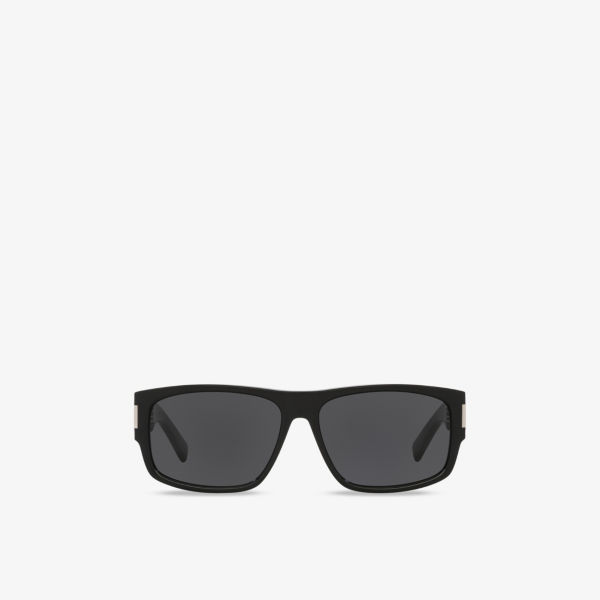 

SL 689 прямоугольные ацетатные солнцезащитные очки Saint Laurent, черный