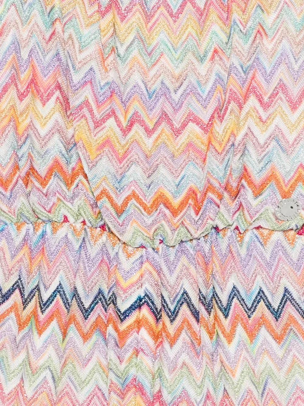 Комбинезон без рукавов с зигзагообразным узором Missoni Kids, бежевый — фото 3