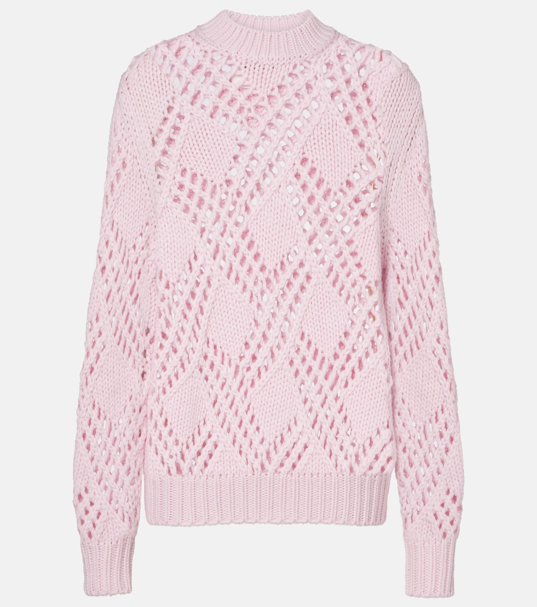 

Свитер из натуральной шерсти с кружевной отделкой Jil Sander, Candy Pink