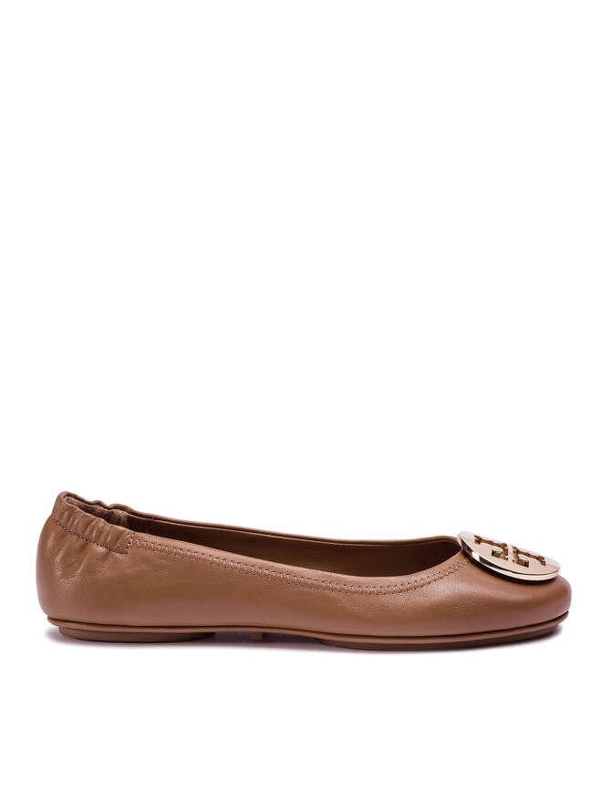 Балетки Minnie Travel Ballet With Metal Logo Tory Burch, коричневый