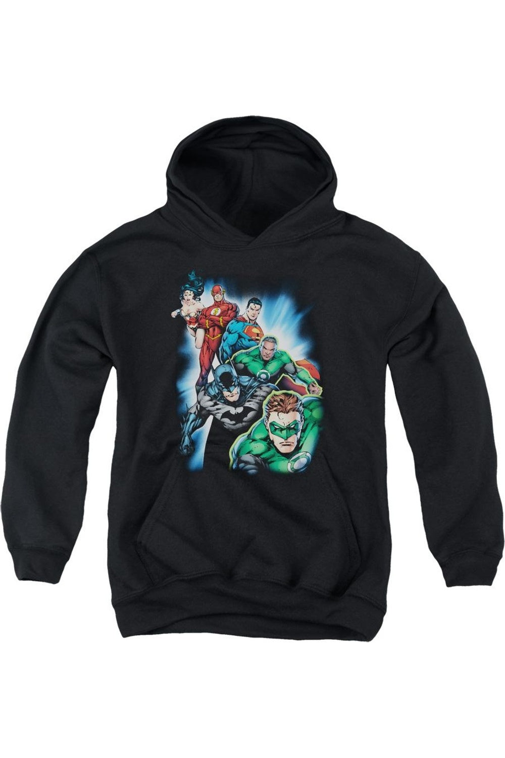 

Толстовка с капюшоном для подростков "Лига справедливости Америки: Герои объединяются" Gildan, черный