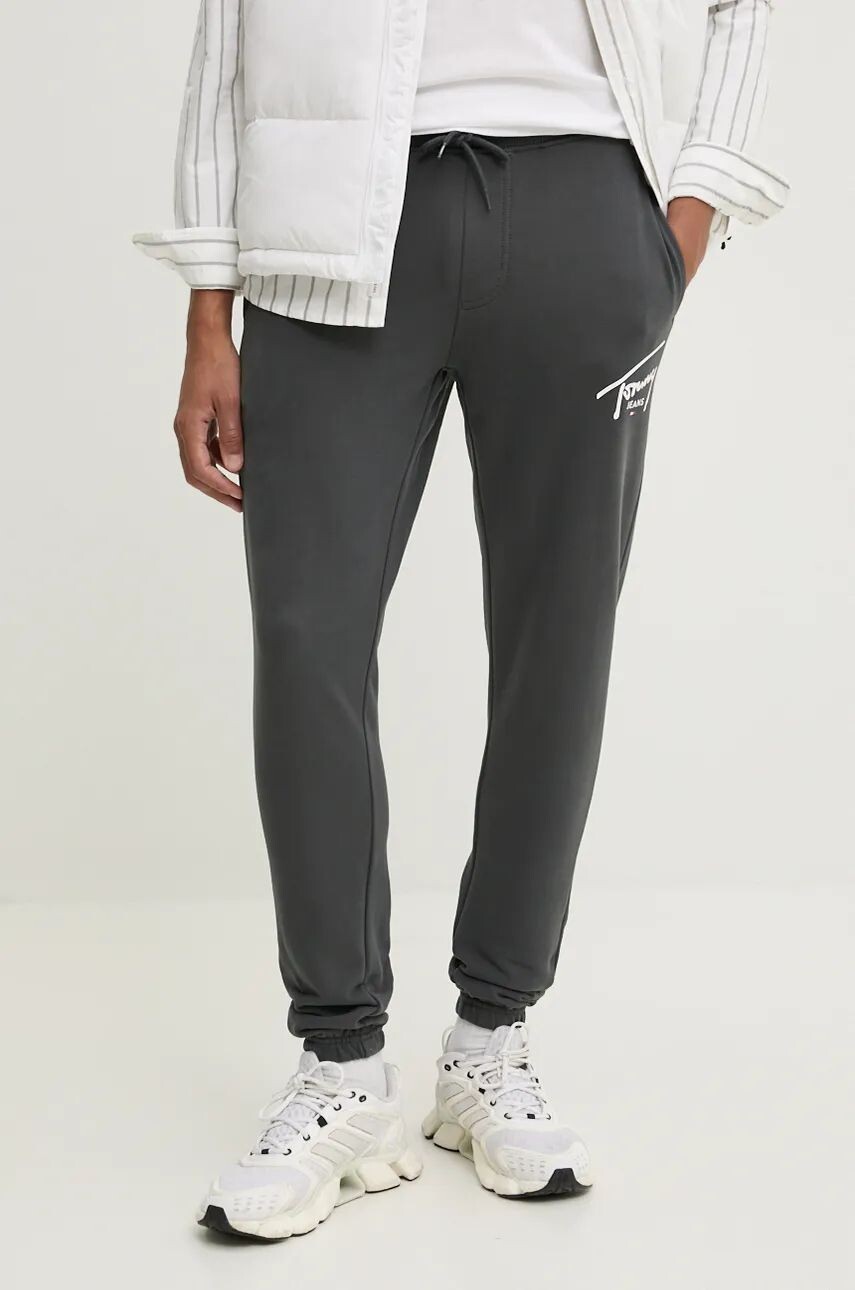 

Хлопковые спортивные брюки Tommy Jeans, серый