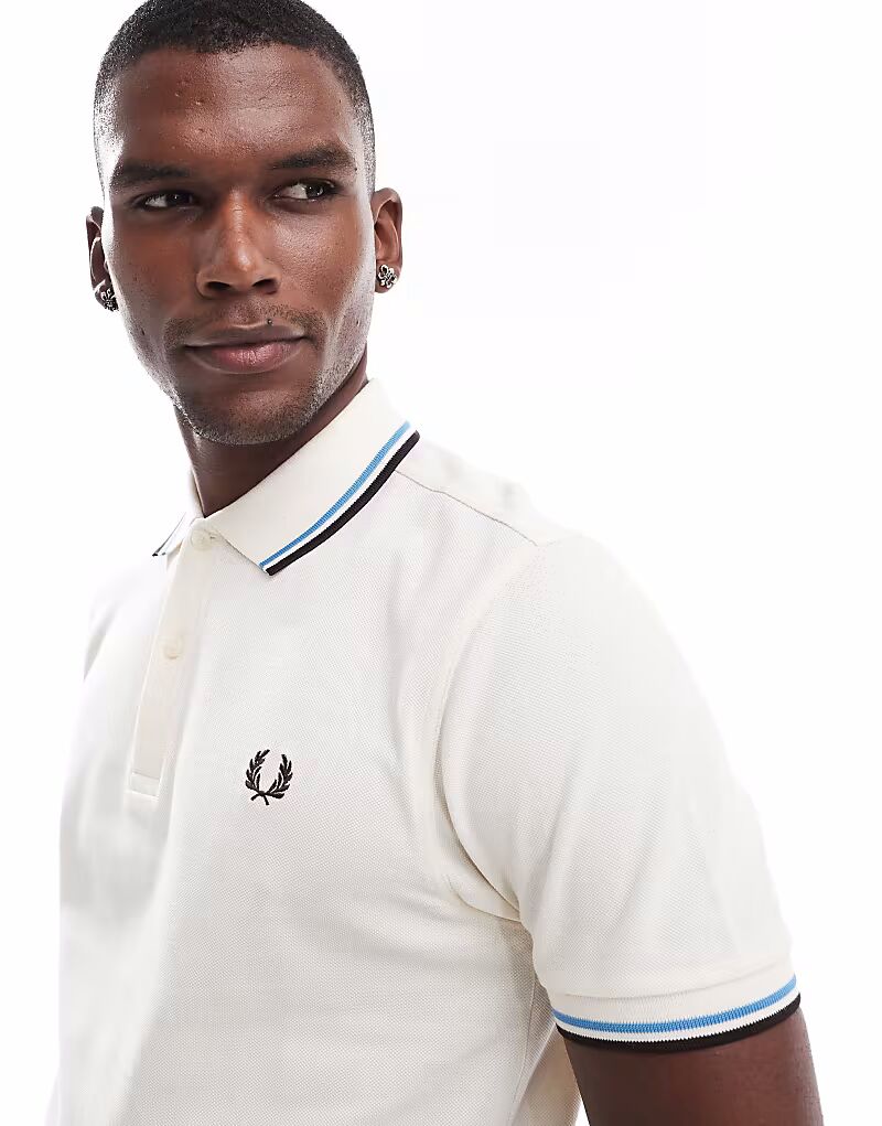 

Рубашка-поло Fred Perry с двумя краями цвета экрю