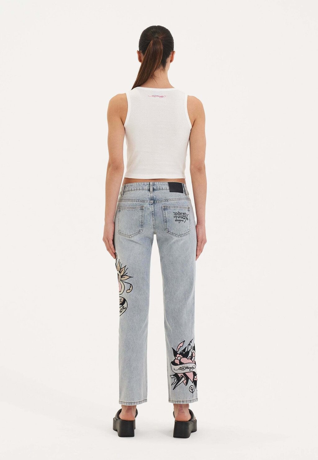 

Топ PARTY RHINESTONE CROPPED Ed Hardy, белый
