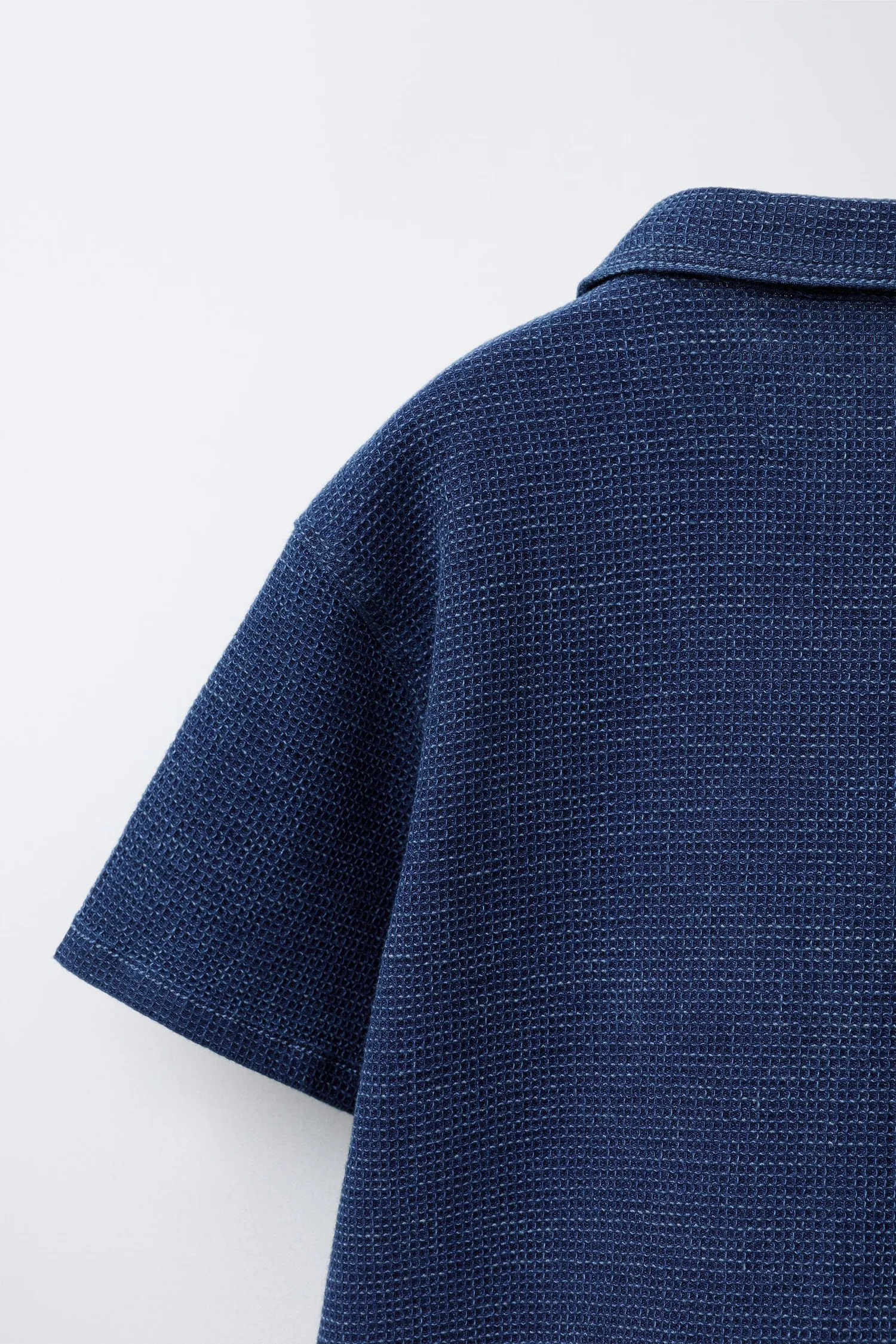 Текстурированная рубашка Zara, синий — фото 4