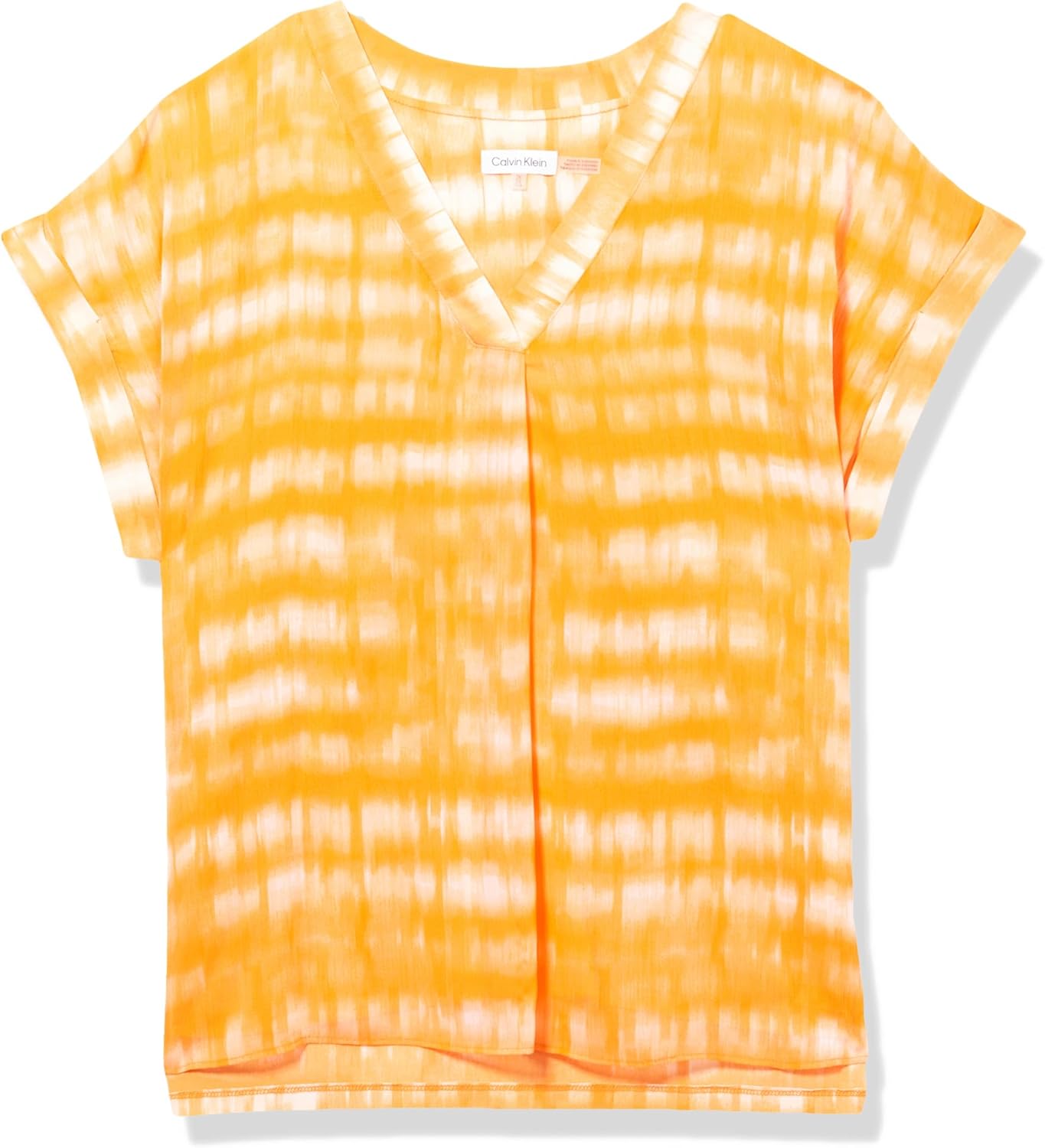 Женская блузка без рукавов Calvin Klein из микс-медиа, Tumeric Combo