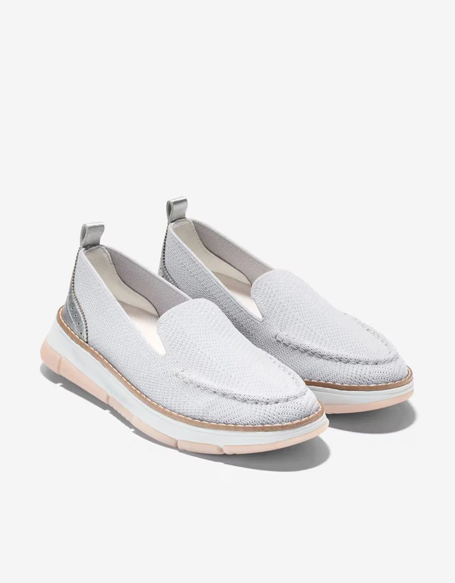 Женские мокасины из ткани Stitchlite Cole Haan, серебряный — фото 4