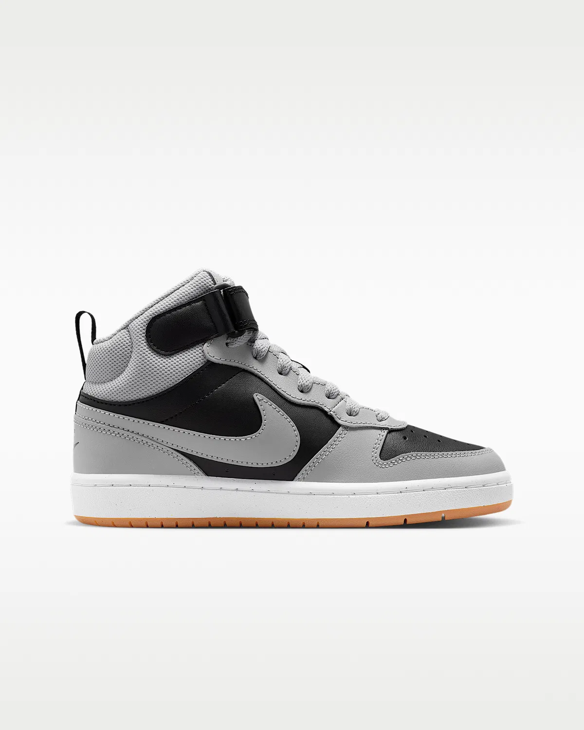 Кроссовки Nike Court Borough Mid 2 для детей, Black/White/Gum Medium Brown/Light Smoke Grey — фото 3