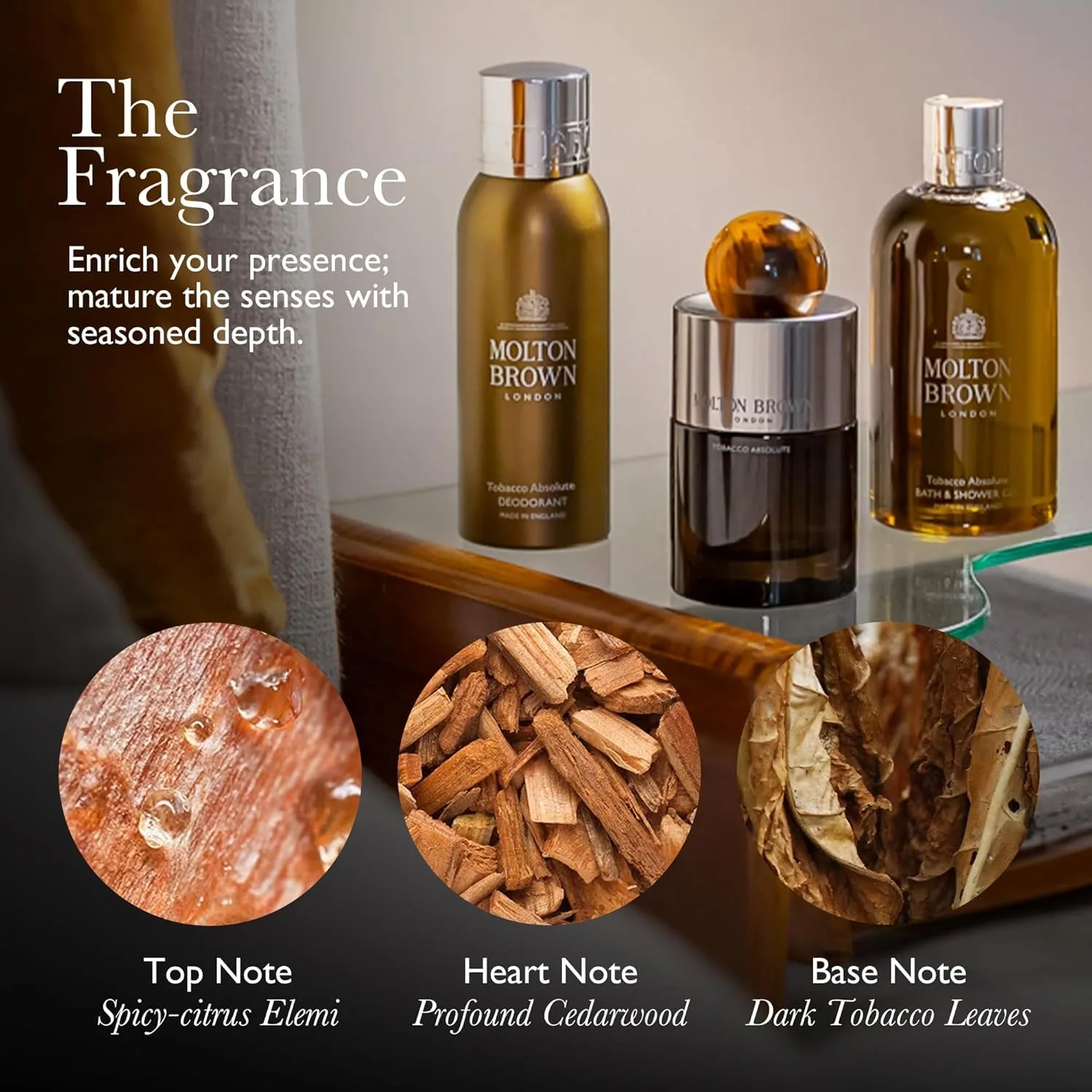 Гель для душа Molton Brown Tobacco Absolute, 10 жидких унций., Multicolor — фото 3