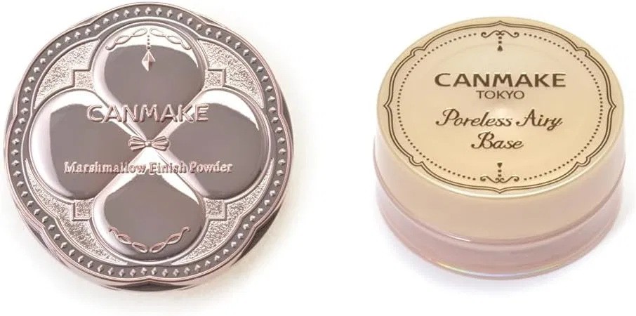 Набор для макияжа: пудра и база Canmake, Matte Ivory Ochre, 10 г + 9 г