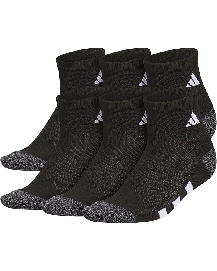 

Носки adidas Kids Athletic Cushioned 6-Pack Quarter, цвет Black/Onix Grey/White